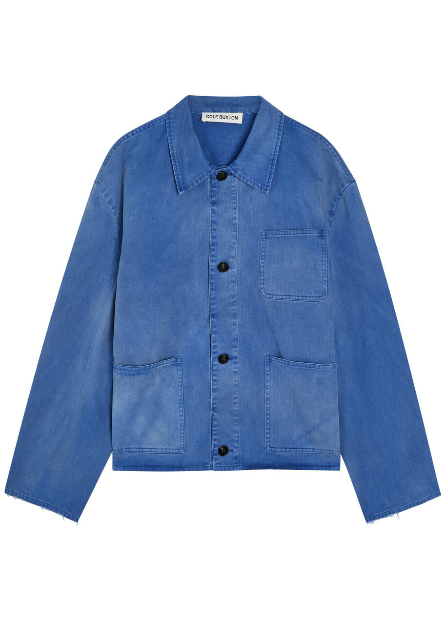 Cole Buxton Patch Pocket Cotton and Wool-blend Overshirt Blue