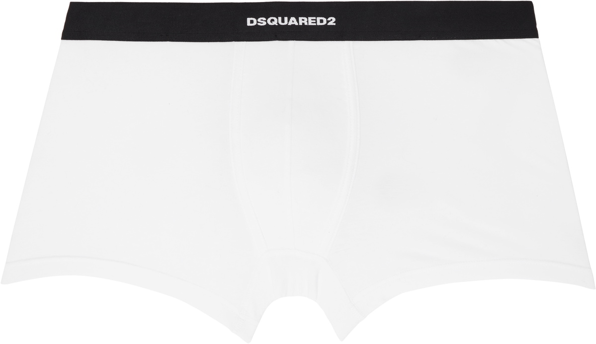 Dsquared2 Two-Pack Black & White Stretch Cotton Boxer Briefs
