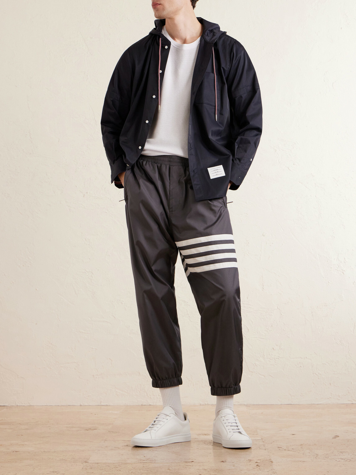 Thom Browne - Tapered Striped Ripstop Sweatpants - Gray