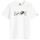A Bathing Ape Women's 1st Camo Heart Bapeogo T-Shirt in White/Green