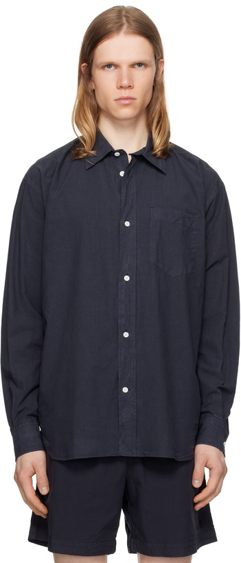 Photo: NORSE PROJECTS Navy Mo Cotton Tencel Shirt