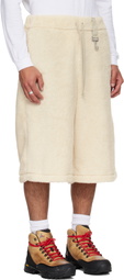 Reese Cooper Beige Sherpa Fleece Wide Leg Shorts