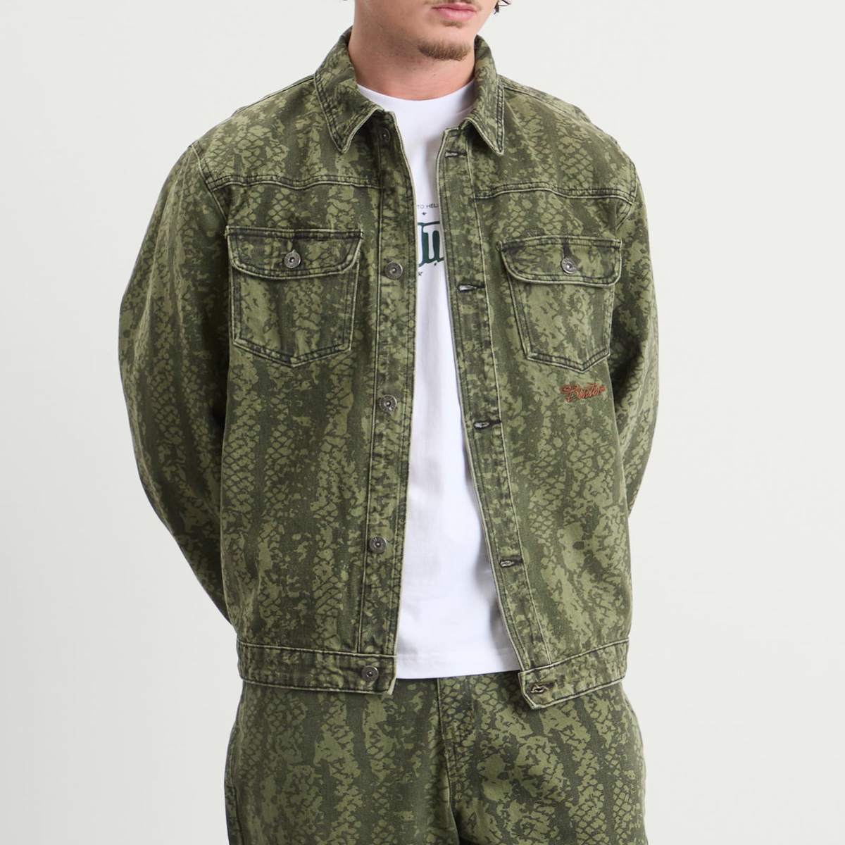 Butter Goods Men's Garage Denim Jacket in Lowland Camo