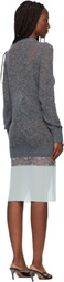 Coperni Gray & Green Multi-Layer Pullover Midi Dress