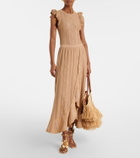 Zimmermann Aster pointelle lamé maxi skirt