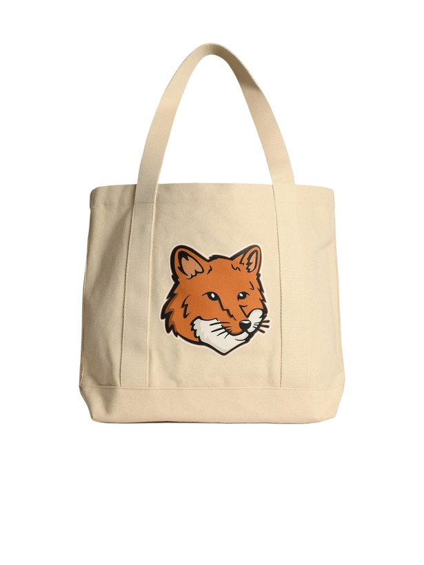 Photo: Maison Kitsuné fox Head Light Beige Cotton Shopping Bag