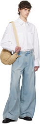 WOOYOUNGMI Blue Wide Folding Jeans