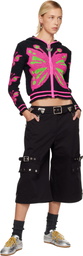 Chopova Lowena Black Neon Butterfly Hoodie