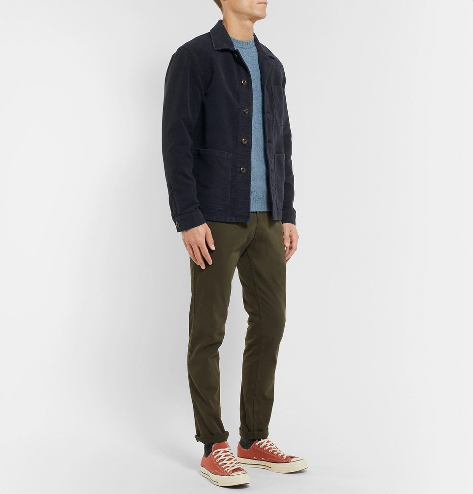 Incotex - Cotton-Moleskin Shirt Jacket - Men - Navy Incotex