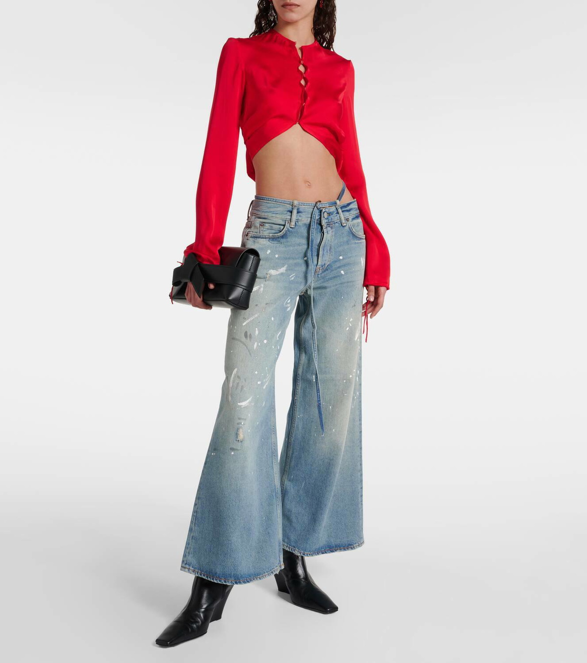 【Acne Studios】 Trafalgar faded low-rise flared jeans Trafalgar faded low-rise flared jeans in blue - Acne Studios