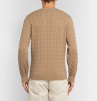 Brunello Cucinelli - Contrast-Tipped Cable-Knit Cashmere Sweater - Men - Beige