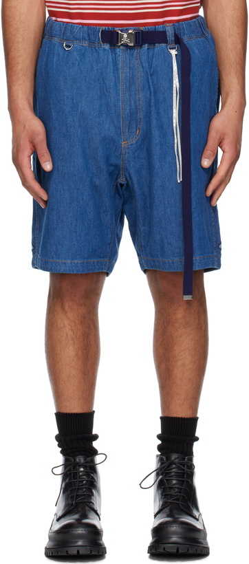 Photo: MASTERMIND WORLD Blue Belted Easy Denim Shorts