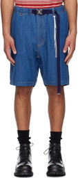 MASTERMIND WORLD Blue Belted Easy Denim Shorts