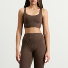 Nike Women's x SKIMS Matte Corset Longline Bra in Dark Sepia