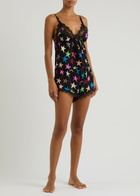 Love Stories Apollo Star-print Satin Pyjama Shorts Multicoloured