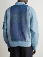 Kardo - Max Kantha-Embroidered Cotton Bomber Jacket - Blue