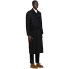 Dolce and Gabbana Black Wool Double-Breasted Trench Coat