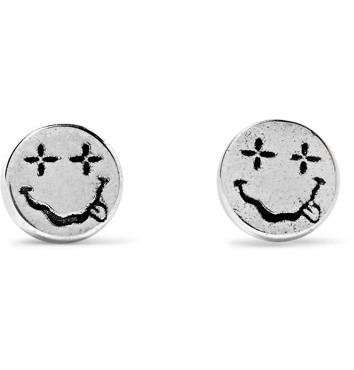 Photo: MAPLE - Nevermind Engraved Sterling Silver Earrings - Silver