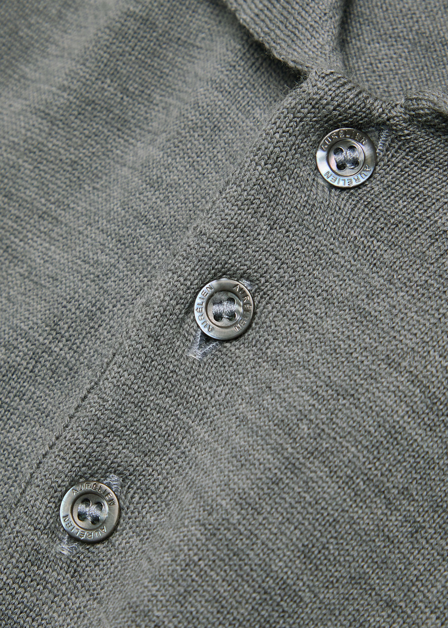 Aurélien Wool Polo Shirt Grey