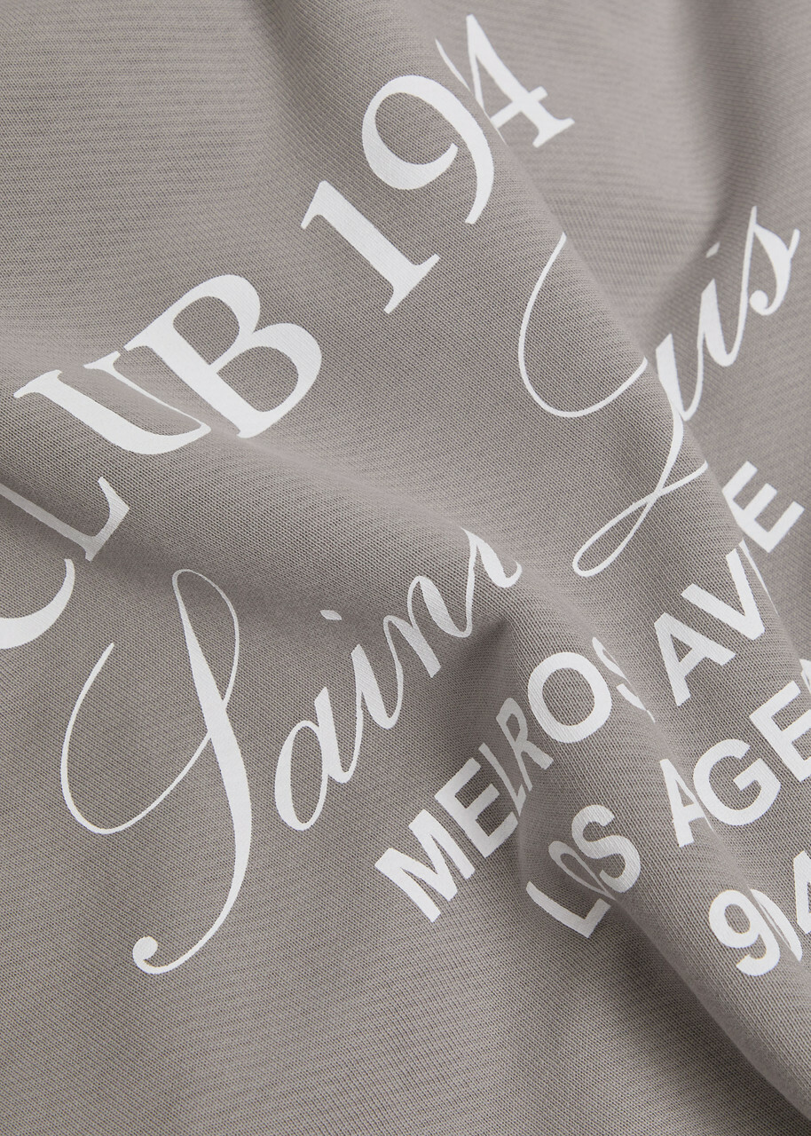 Club 1984 Melrose Hooded Cotton Sweatshirt Grey