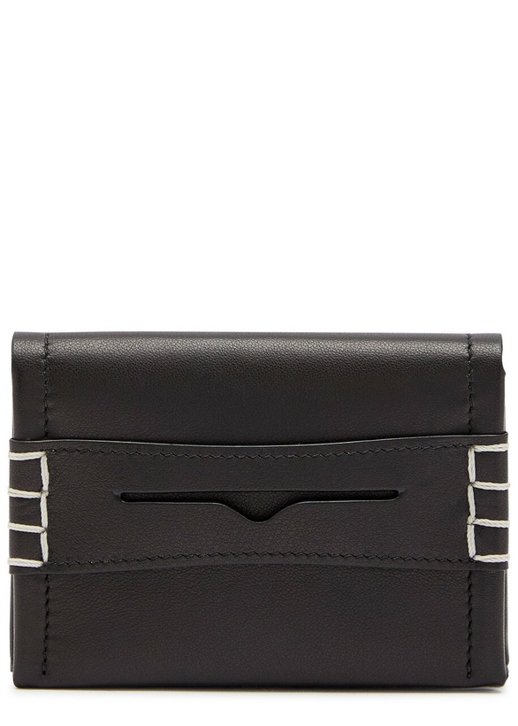 Photo: JW Anderson Loafer Leather Card Holder - Black - One Size