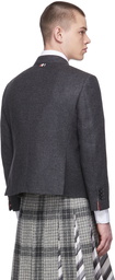 Thom Browne Grey Wool Cropped Sport Blazer