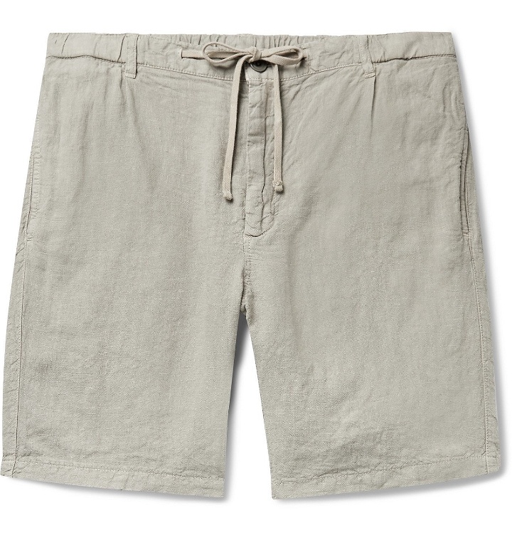 Photo: HARTFORD - Pleated Linen Drawstring Shorts - Neutrals