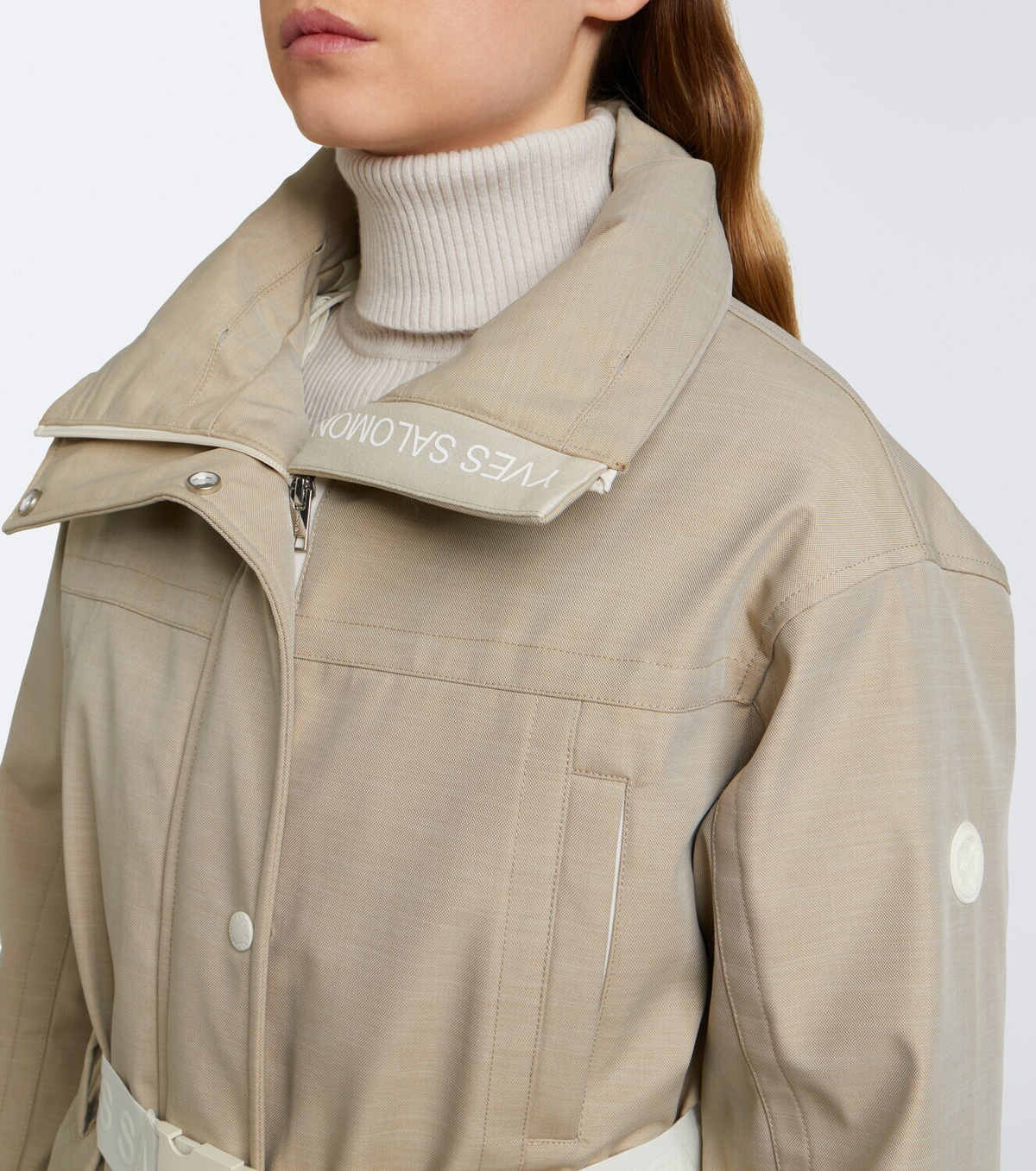 Yves Salomon Belted shearling-trimmed ski jacket