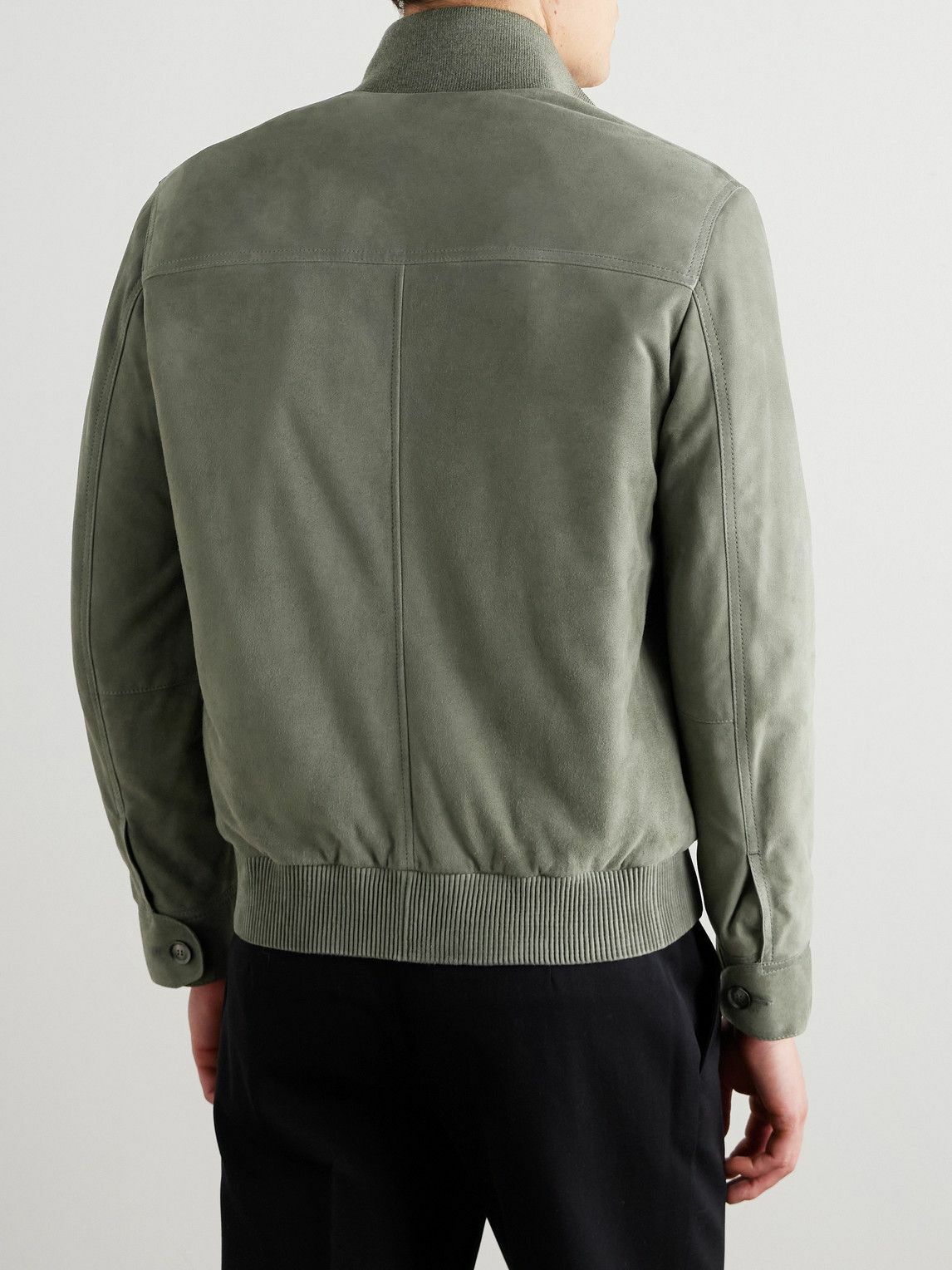 Brioni - 75 Padded Suede Blouson Jacket - Green