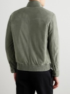 Brioni - 75 Padded Suede Blouson Jacket - Green