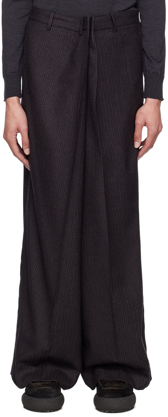Hed Mayner Navy Wool Oversized Trousers Hed Mayner