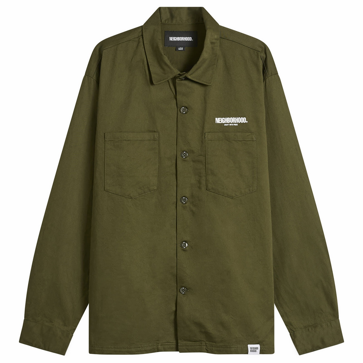 Neighborhood Men's Classic Long Sleeve Work Shirt 2 in Green
