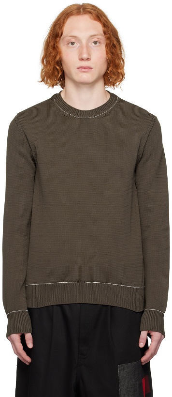 Photo: Comme des Garçons Homme Deux Khaki Garment-Dyed Sweater