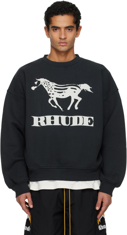 Photo: Rhude Black Dinero Crewneck Sweatshirt