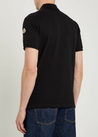 Moncler Logo-appliquéd Piqué Cotton Polo Shirt Black