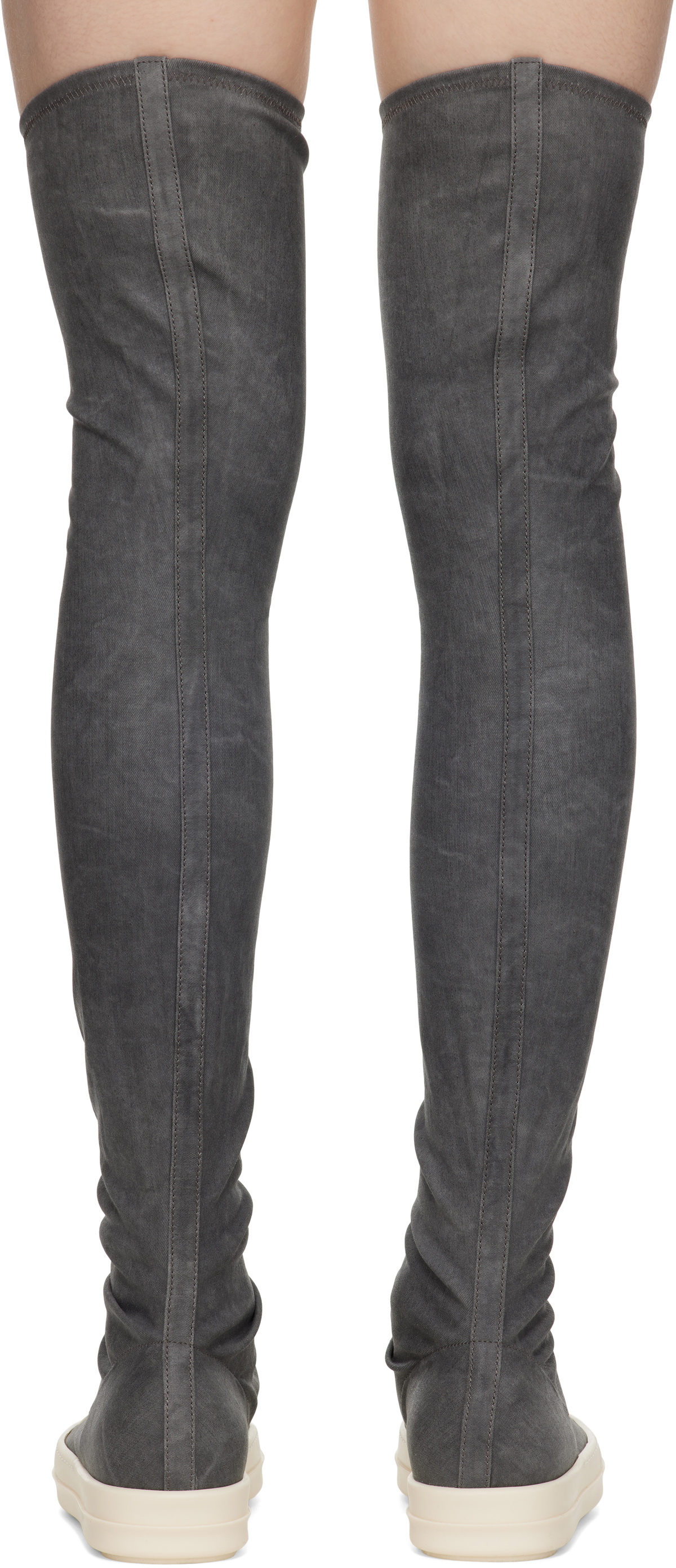 Rick Owens DRKSHDW Gray Porterville High Sock Sneaks Tall Boots