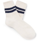Anonymous Ism - Striped Cotton-Blend Socks - Neutrals