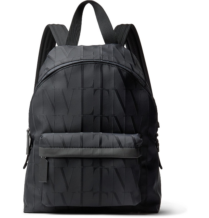 Photo: VALENTINO - Valentino Garavani Logo-Jacquard Nylon Backpack - Black