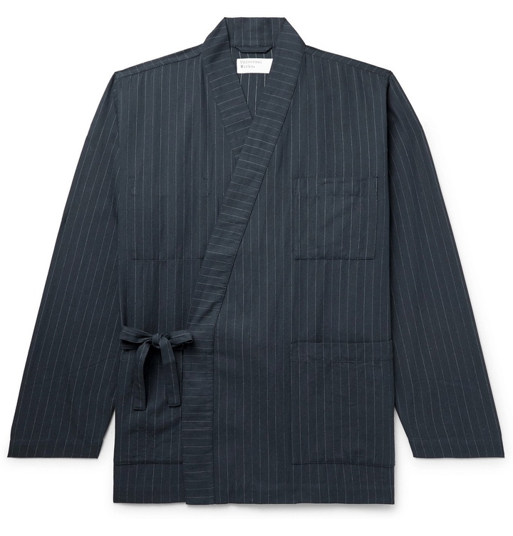 Photo: Universal Works - Kyoto Pinstriped Cotton Jacket - Blue