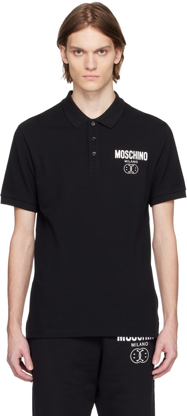 Moschino Black Printed Polo Moschino