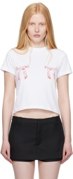 Sandy Liang White Bow Ame T-Shirt
