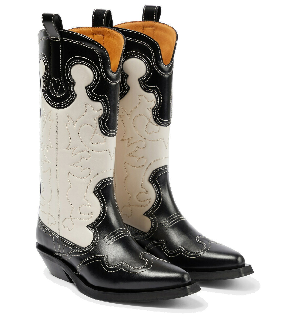 Ganni - Leather cowboy boots GANNI