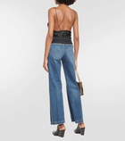 Stella McCartney Paneled high-rise straight jeans