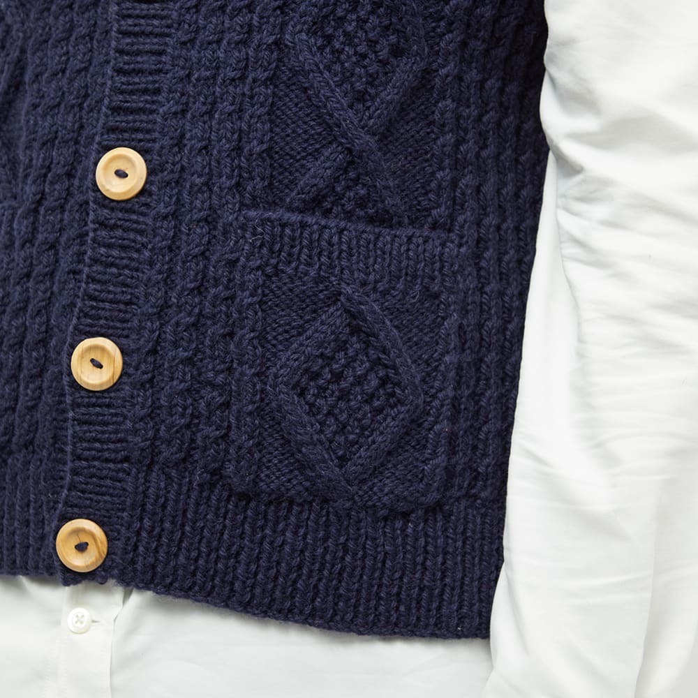 Inverallan Men's 9H Aran Knitted Waistcoat in Navy