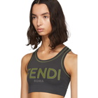 Fendi Grey Logo Sport Bra