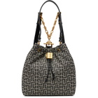 BALMAIN Black Pulse Monogram Jacquard Backpack