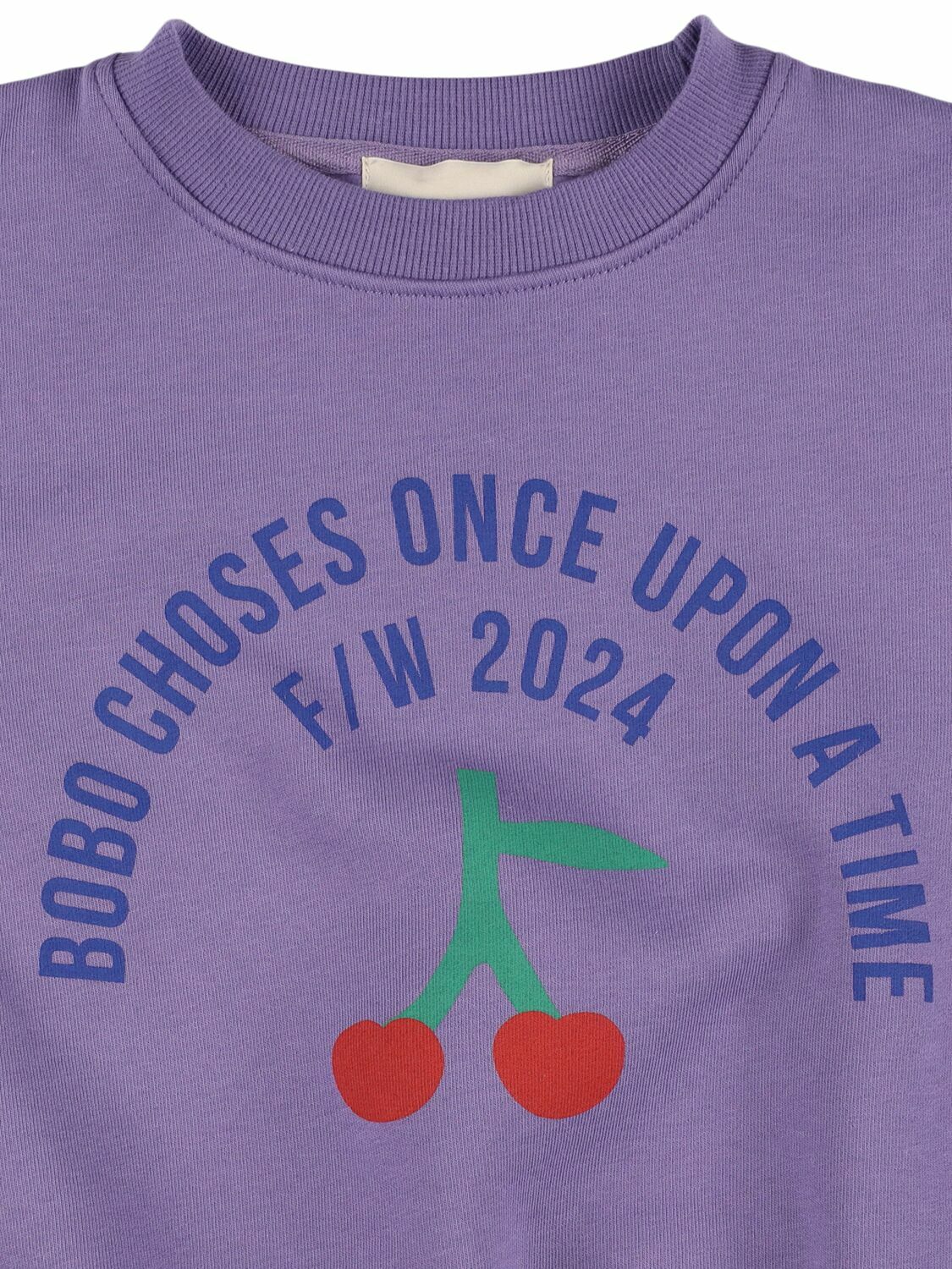 BOBO CHOSES Cherry Print Cotton Crewneck Sweatshirt