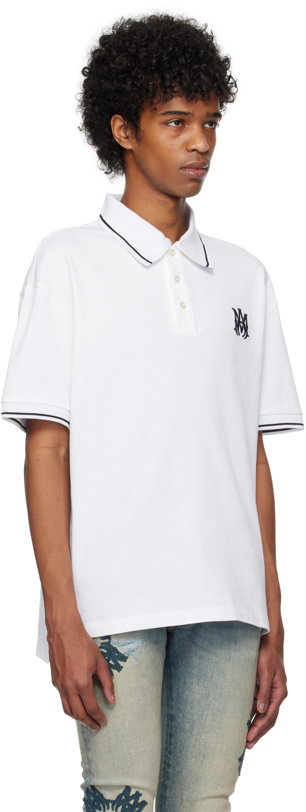 AMIRI White MA Core Logo Polo Amiri