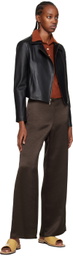 Vince Black Asymmetric Leather Jacket