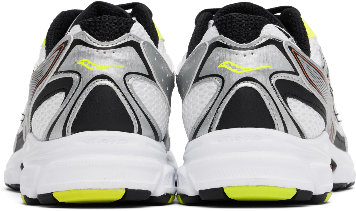 Saucony White & Silver Grid Ride Millennium Sneakers
